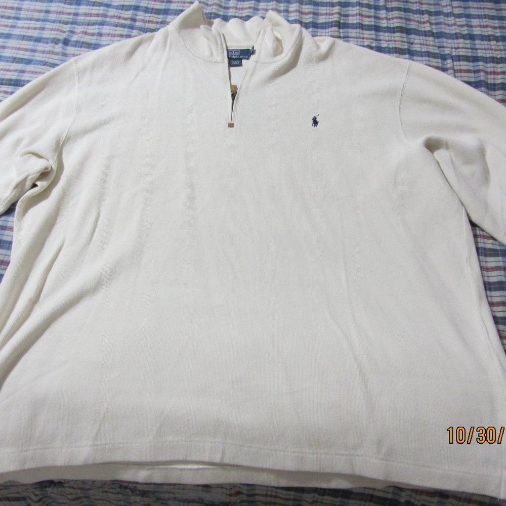 Polo Ralph Lauren Sweater Semi Zip Size 3XB Cream